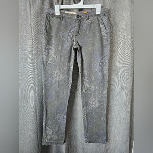 Pilcro Anthropologie Straight Leg Pants Womens 27 Green Paisley Hyphen Fit Chino